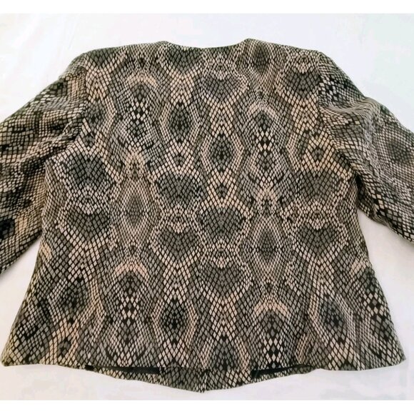 Isabella Suits Women Blazer Jacket Snike Print Belted Size 18W Brown Black - Picture 5 of 10